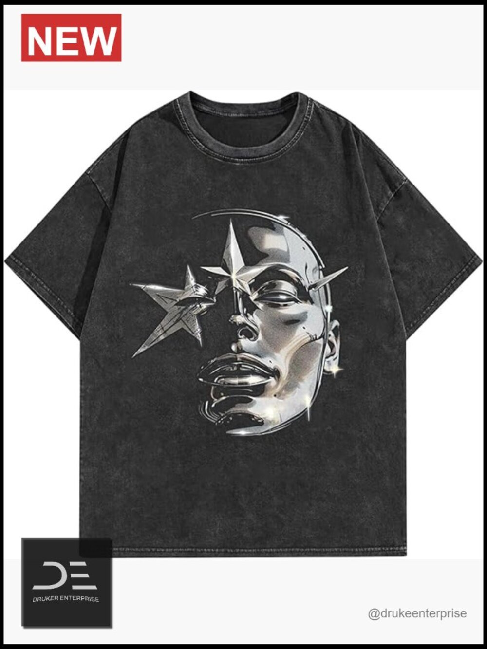 Oversized Cotton Graphic Tee Unisex Short Sleeve Vintage Streetwear Relaxed Fit
